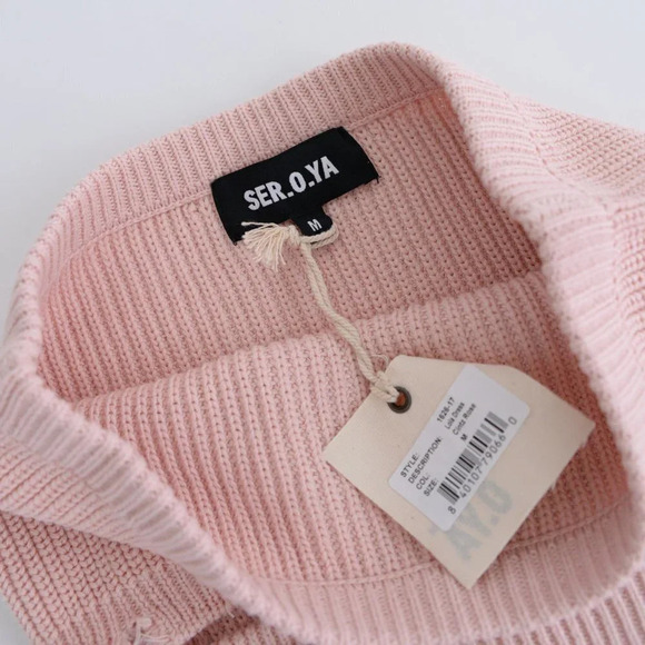 SER.O.YA Lola Dress 2 Piece Matching  Set Distressed Crop Top & Mini Skirt M NWT - Picture 10 of 11